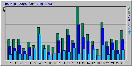 Hourly usage for July 2013