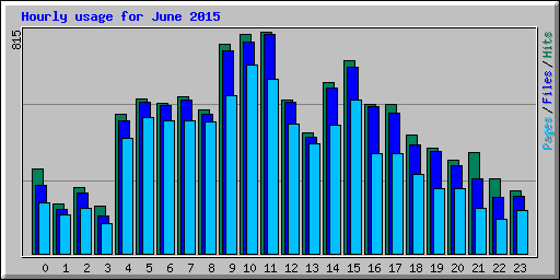 Hourly usage for June 2015