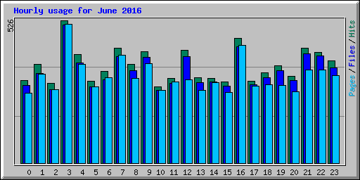 Hourly usage for June 2016
