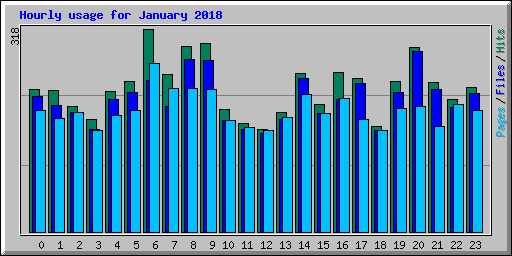 Hourly usage for January 2018