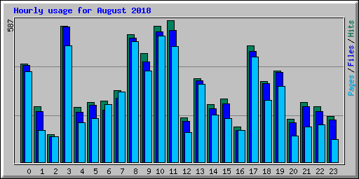 Hourly usage for August 2018